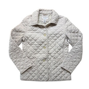 Vintage Covington Quilted Jacket Women's Small 6-8 Beige Button Front